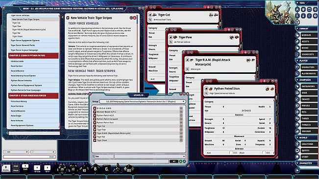 Fantasy Grounds - G.I. JOE Roleplaying Game Ferocious Fighters: Factions in Action Vol. 1