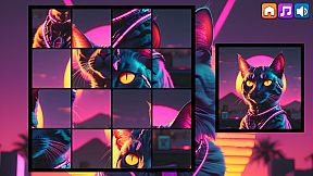 OG Puzzlers: Synthwave Cats