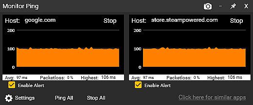 Sticky Apps :: Monitor Ping
