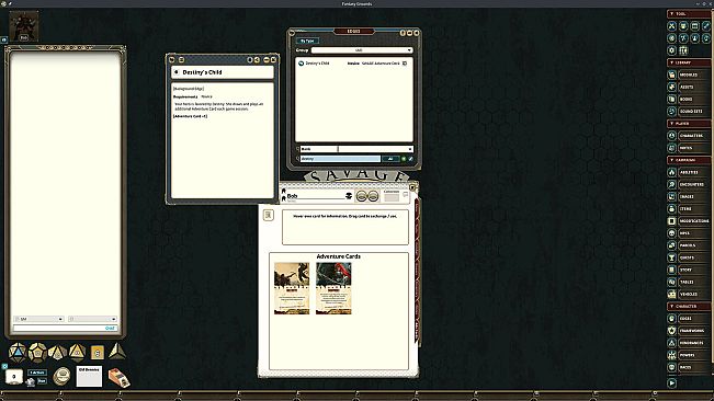 Fantasy Grounds - Fantasy Companion SWADE Adventure Deck Cards