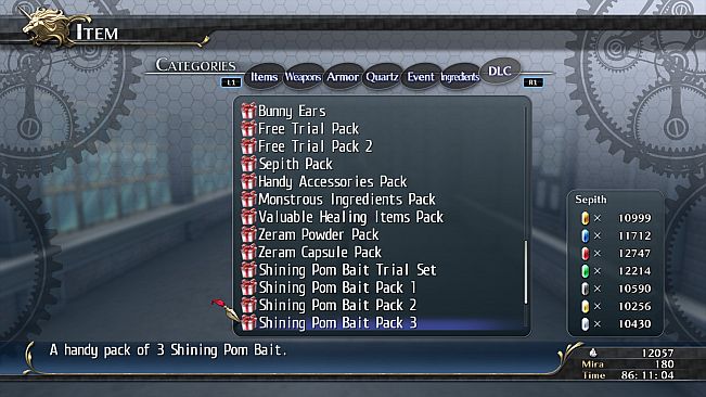 The Legend of Heroes: Trails of Cold Steel - Shining Pom Bait Pack 3