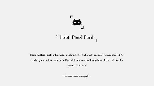 Secret Horizon Habit Pixel Font