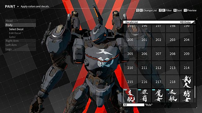 DAEMON X MACHINA - Arsenal Decals Bundle - The Brushstrokes of Souun Takeda