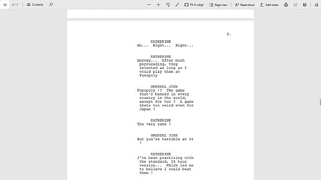 Welcome To... Chichester 1/Redux : Katherine's Game Script