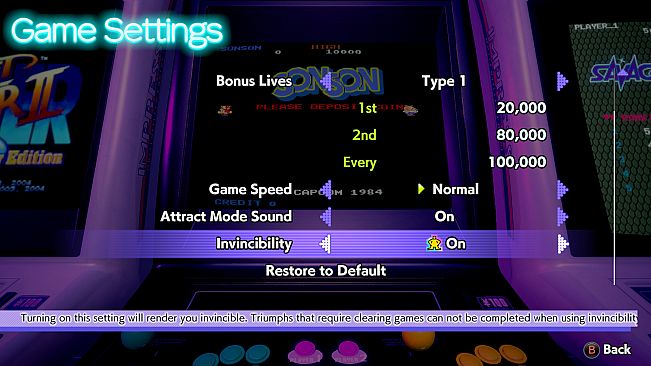 Capcom Arcade 2nd Stadium: Invincibility