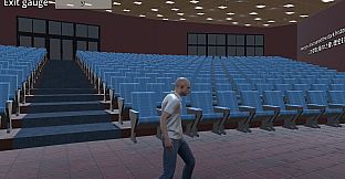 Escape from exit 7 of the theater