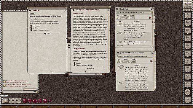 Fantasy Grounds - Rumours, Notes and Books Collection