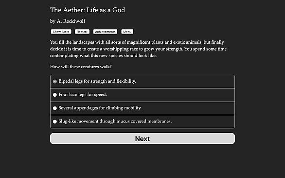 The Aether: Life as a God