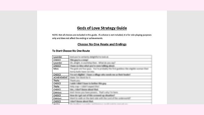 Gods of Love Strategy Guide