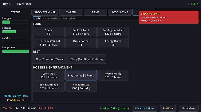 Neo Capitalist - Stock Market Survival Simulator