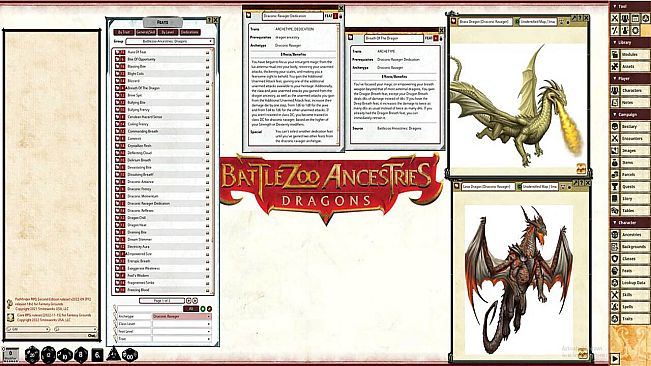 Fantasy Grounds - Battlezoo Ancestries: Dragons