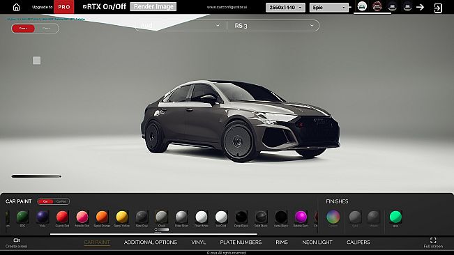 Realistic 3D Car Configurator