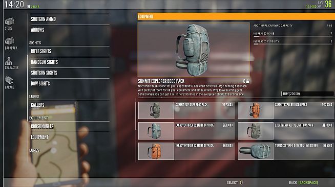 theHunter: Call of the Wild - Backpacks