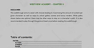 Westview Academy - Season 1 Walkthrough