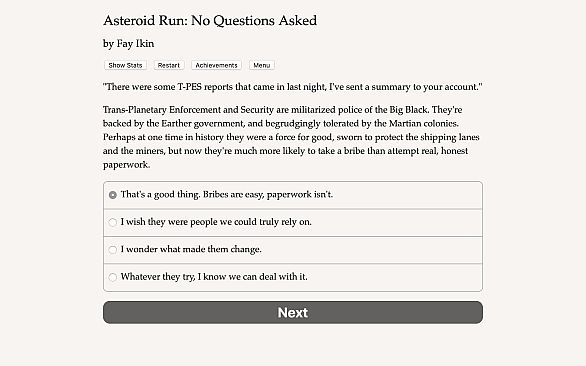 Asteroid Run: No Questions Asked