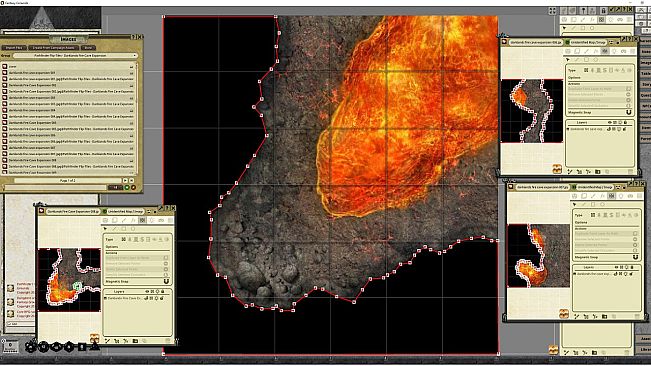 Fantasy Grounds - Pathfinder RPG - Flip-Tiles - Darklands Fire Caves Expansion