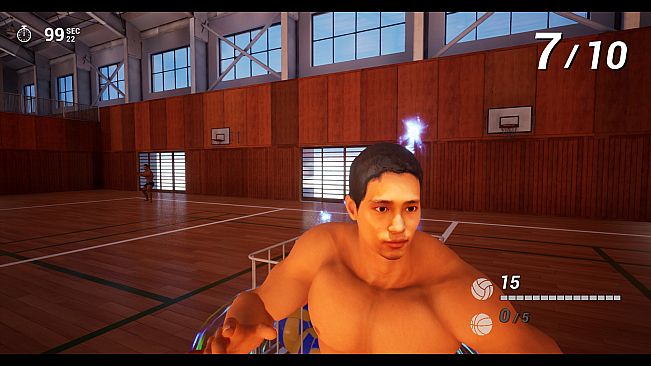 A game that saves the muscles caught in the ceiling of the gymnasium