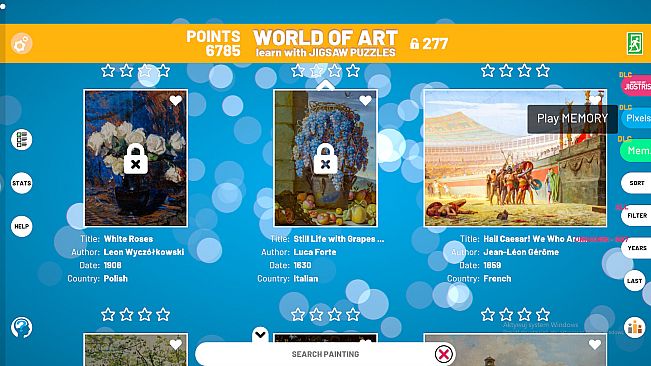 World of Art Jigsaw Puzzles: MEMORY