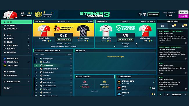 Striker Manager 3 - Online Football Manager