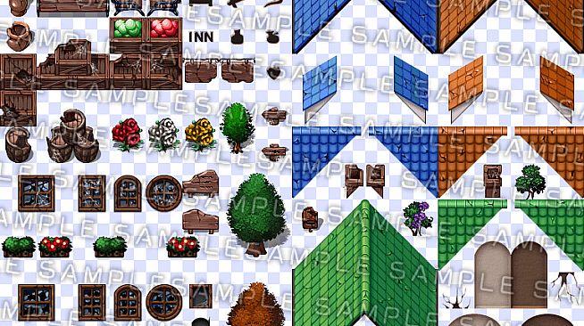 RPG Maker MZ - Krachware Fantasy Town Exterior Tileset
