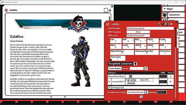Fantasy Grounds - Cyberpunk RED - Danger Gal Dossier