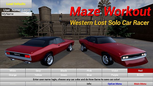 Maze Workout - Western Lost Solo Car Racer