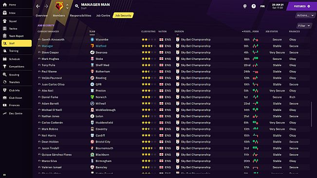 Football Manager 2021 Touch - No Sacking
