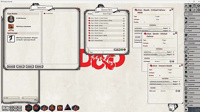 Fantasy Grounds - D&D Player's Handbook - Syrinscape Sound Link Pack