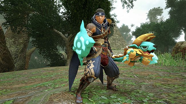 Monster Hunter Rise - "Stuffed Zinogre" Hunter layered weapon (Sword & Shield)