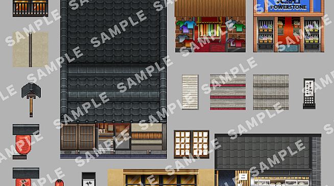 RPG Maker MV - SERIALGAMES LivingGoodCity Tileset - Local Shops Set