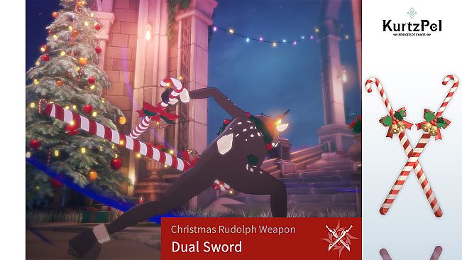 KurtzPel - Christmas Candy Cane Dual Sword