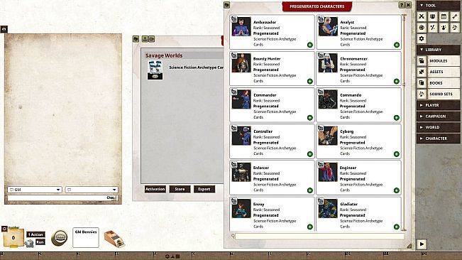 Fantasy Grounds - Science Fiction Archetype Cards