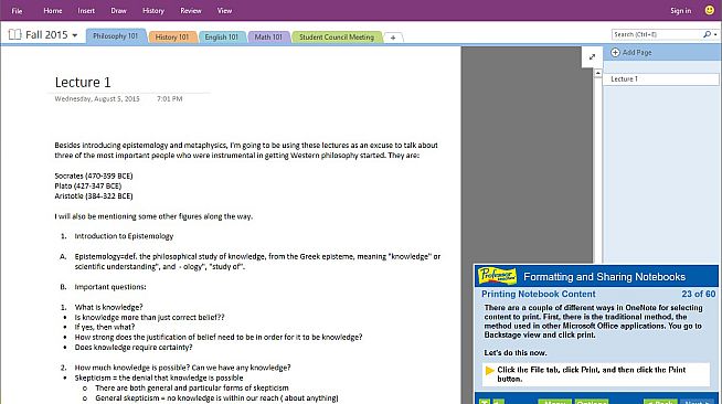 Professor Teaches OneNote 2016