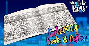Hidden Cats in Paris - Printable PDF Coloring Book and Poster