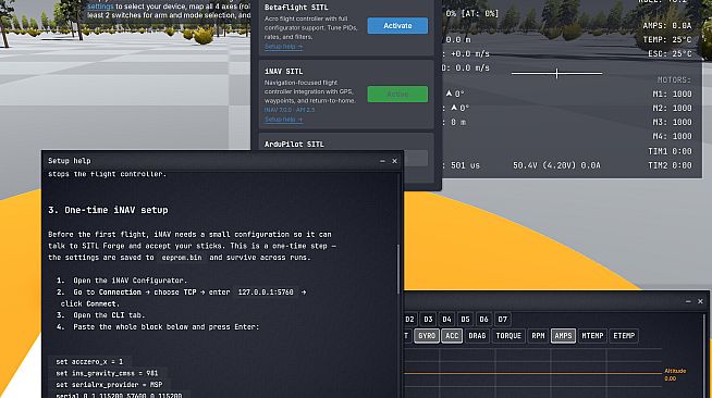SITL Forge – External FC: iNAV