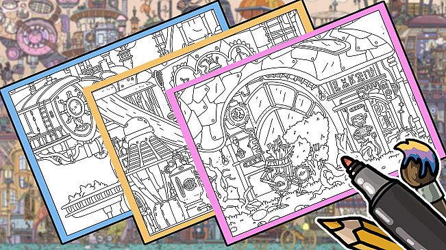 HIDDEN CATS 4: Aetherpunk - Coloring Book