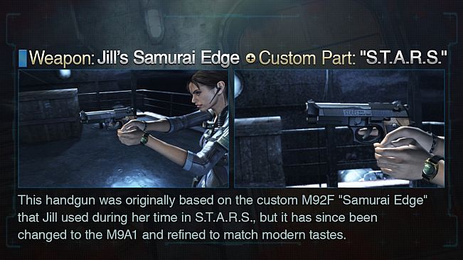 Resident Evil: Revelations Jill's Samurai Edge + Custom Part: