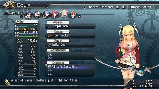 The Legend of Heroes: Trails of Cold Steel II - All Casual Clothes
