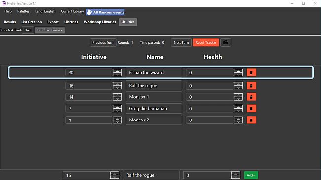 Hydra Lists: Roll Table Maker