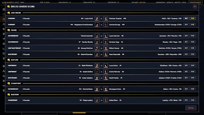 MMA Sim King
