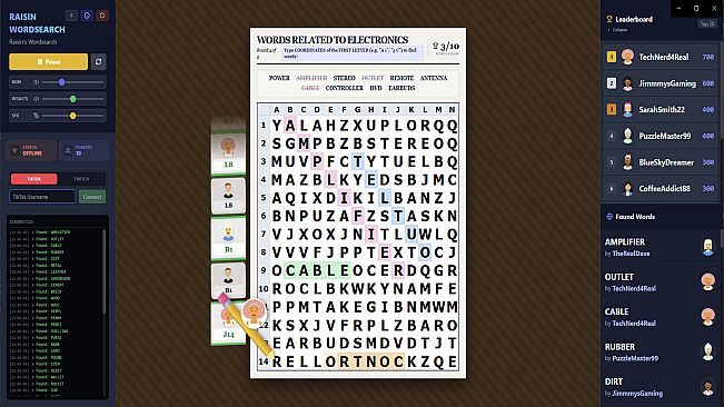 Raisin's Wordsearch