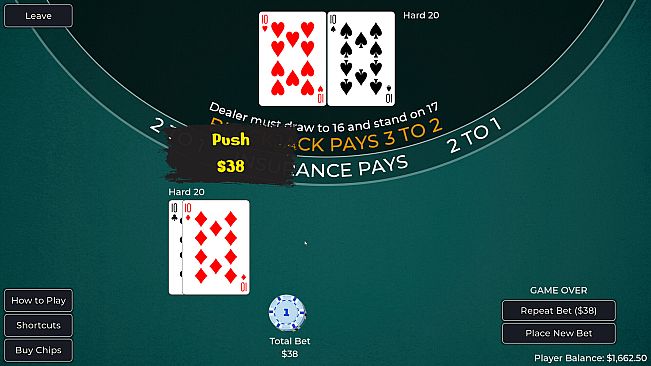 Player vs. Dealer Blackjack