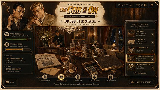 Your Murder Is Served - The Con Is On: A Caper-Scenario DLC