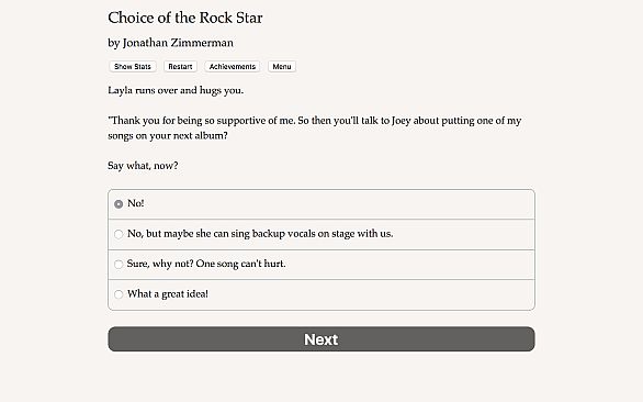 Choice of the Rock Star