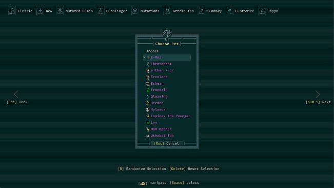 Caves of Qud - Pets of Harvest Dawn