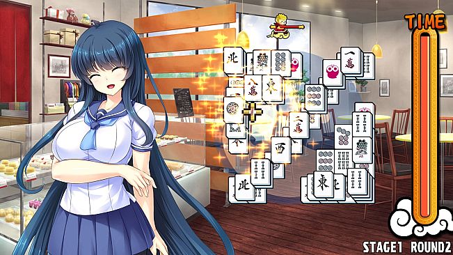 Pretty Girls Mahjong Solitaire - Blue