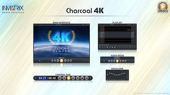 Zoom Player Charcoal4K skin