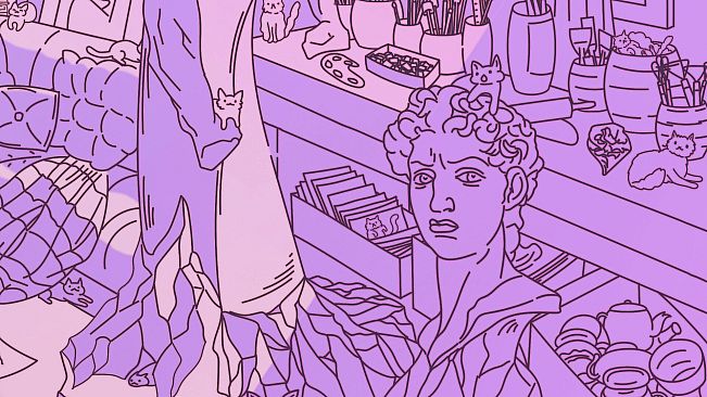 Cats Visiting Cozy Art Studios