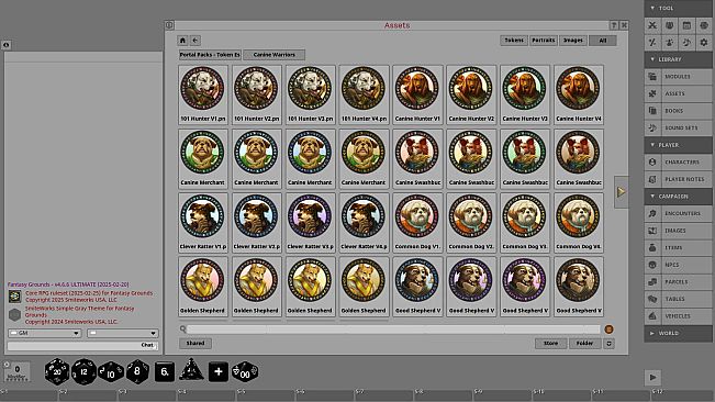 Fantasy Grounds - Portal Packs - Token Essentials: Canine Warriors