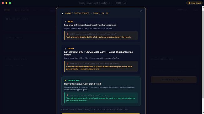 Brooks Investment Simulator